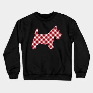 Diagonal Plaid Scotty Dog Crewneck Sweatshirt